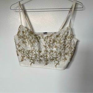 Floral White and Gold Bustier
